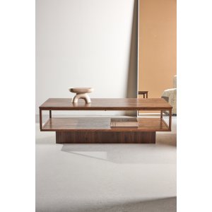 VENTURE DESIGN Maglehem Sofabord - 130*60*38cm - St�l Valn�d / MDF Valn�d 3D-papir