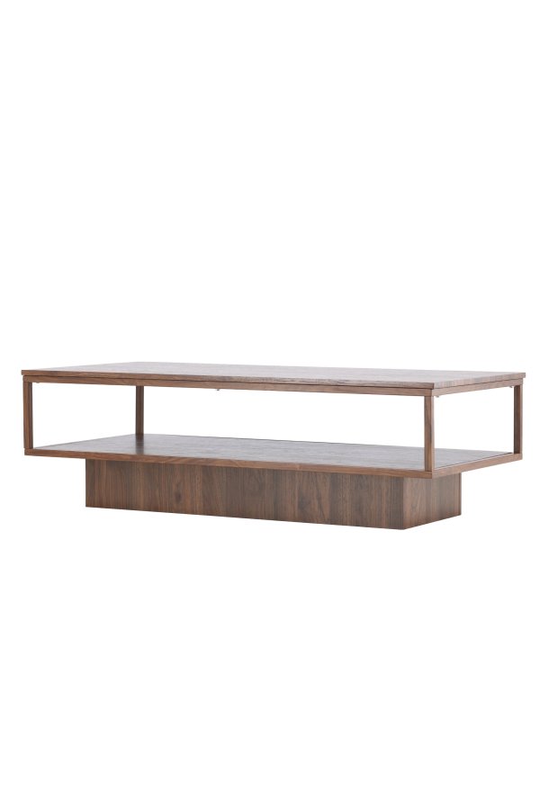 VENTURE DESIGN Maglehem Sofabord - 130*60*38cm - St�l Valn�d / MDF Valn�d 3D-papir