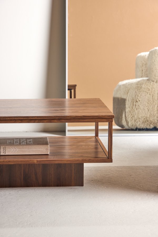 VENTURE DESIGN Maglehem Sofabord - 130*60*38cm - St�l Valn�d / MDF Valn�d 3D-papir