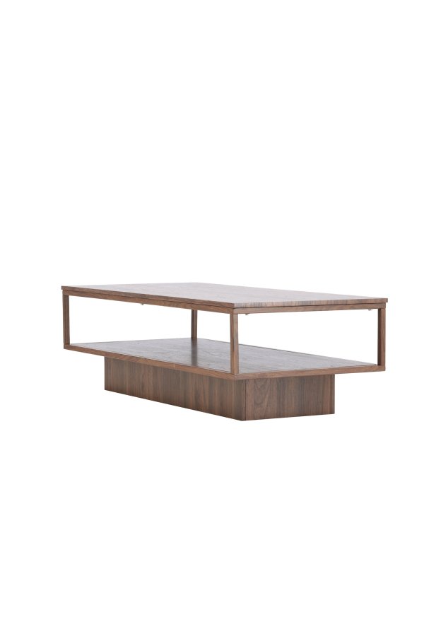VENTURE DESIGN Maglehem Sofabord - 130*60*38cm - St�l Valn�d / MDF Valn�d 3D-papir