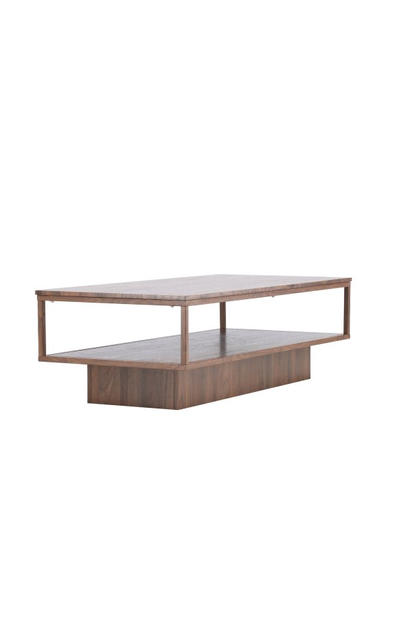 VENTURE DESIGN Maglehem Sofabord - 130*60*38cm - St�l Valn�d / MDF Valn�d 3D-papir