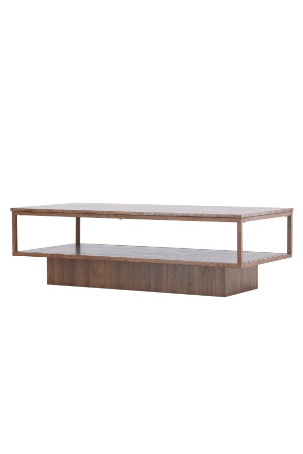 VENTURE DESIGN Maglehem Sofabord - 130*60*38cm - St�l Valn�d / MDF Valn�d 3D-papir