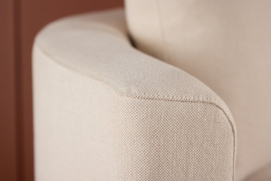 VENTURE DESIGN Kelso sofa, rund - beige lin (150)