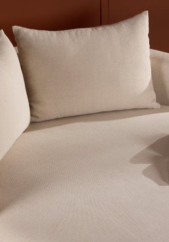 VENTURE DESIGN Kelso sofa, rund - beige lin (150)