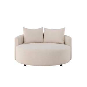 VENTURE DESIGN Kelso Sofa, rund – beiges Leinen (150)