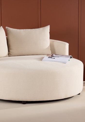 VENTURE DESIGN Kelso sofa, rund - beige lin (150)