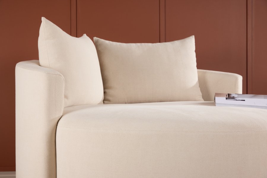 VENTURE DESIGN Kelso sofa, rund - beige lin (150)