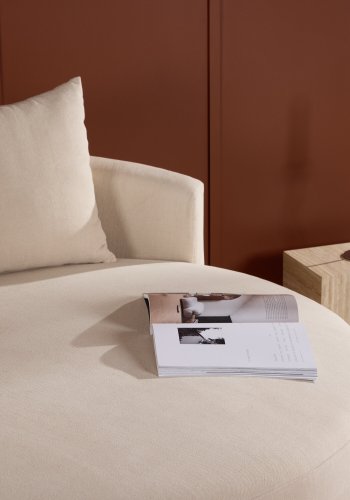 VENTURE DESIGN Kelso sofa, rund - beige lin (150)