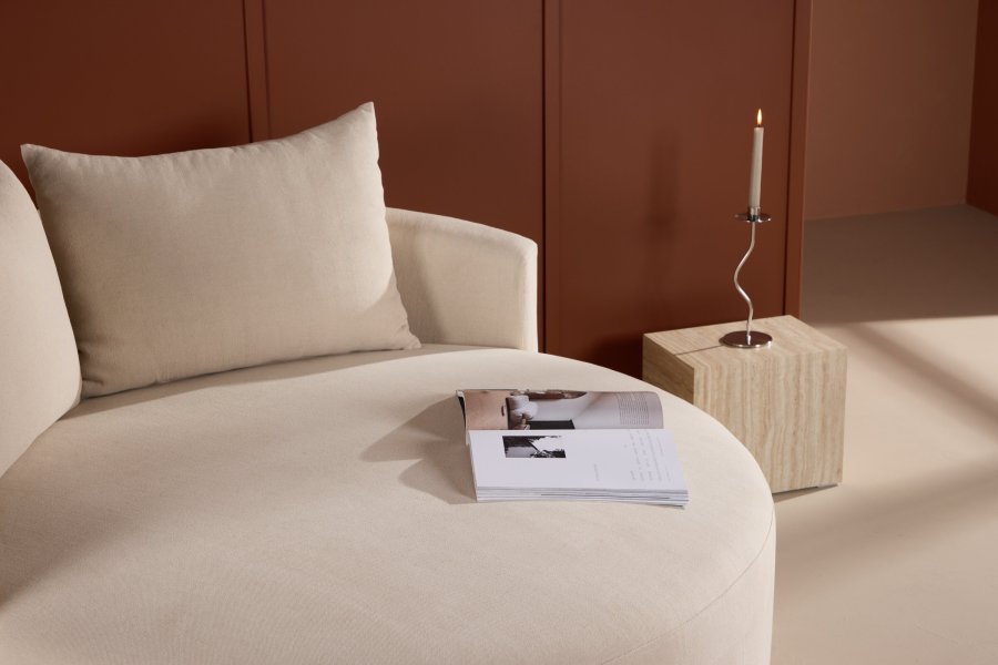 VENTURE DESIGN Kelso sofa, rund - beige lin (150)