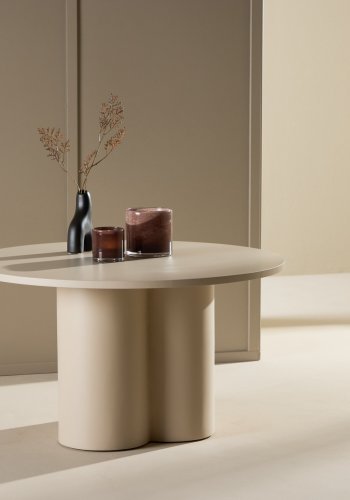 VENTURE DESIGN Olivia sofabord, rundt - beige MDF (80)