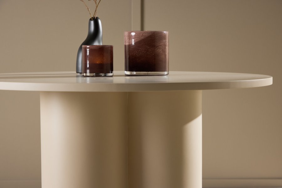 VENTURE DESIGN Olivia sofabord, rundt - beige MDF (80)