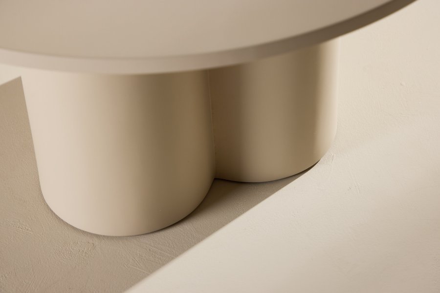 VENTURE DESIGN Olivia sofabord, rundt - beige MDF (80)