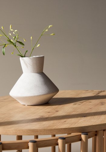 VENTURE DESIGN Rubbo sofabord, m. 1 hylde, rund - natur trlook MDF (80)