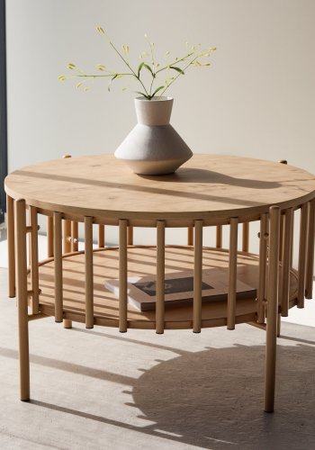 
VENTURE DESIGN Rubbo sofabord - naturfarget trelook, rundt
