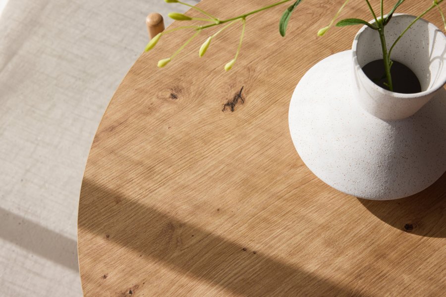 
VENTURE DESIGN Rubbo sofabord - naturfarget trelook, rundt
