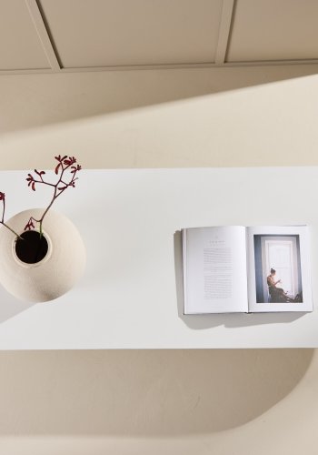 VENTURE DESIGN Narvik sofabord, ovalt - beige sintret stein (190x60)