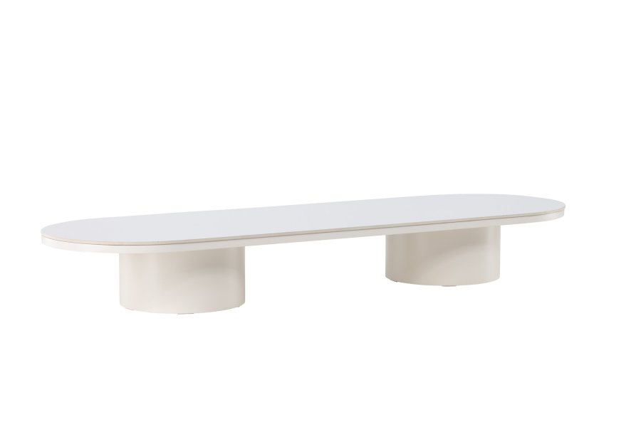 VENTURE DESIGN Narvik sofabord, ovalt - beige sintret stein (190x60)