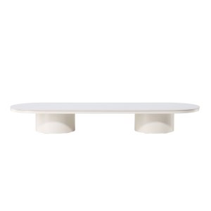 VENTURE DESIGN Narvik soffbord, ovalt - beige sintrad sten (190x60)