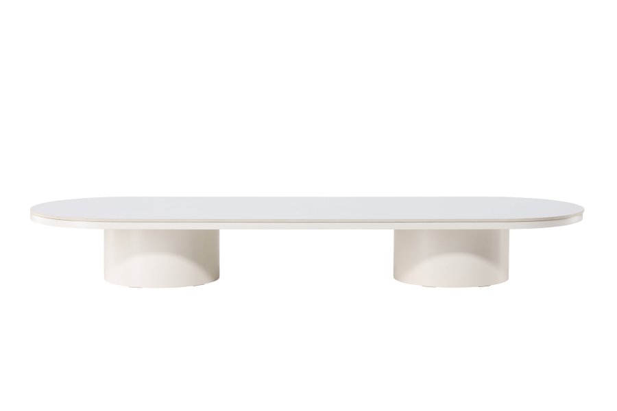 VENTURE DESIGN Narvik sofabord, ovalt - beige sintret stein (190x60)