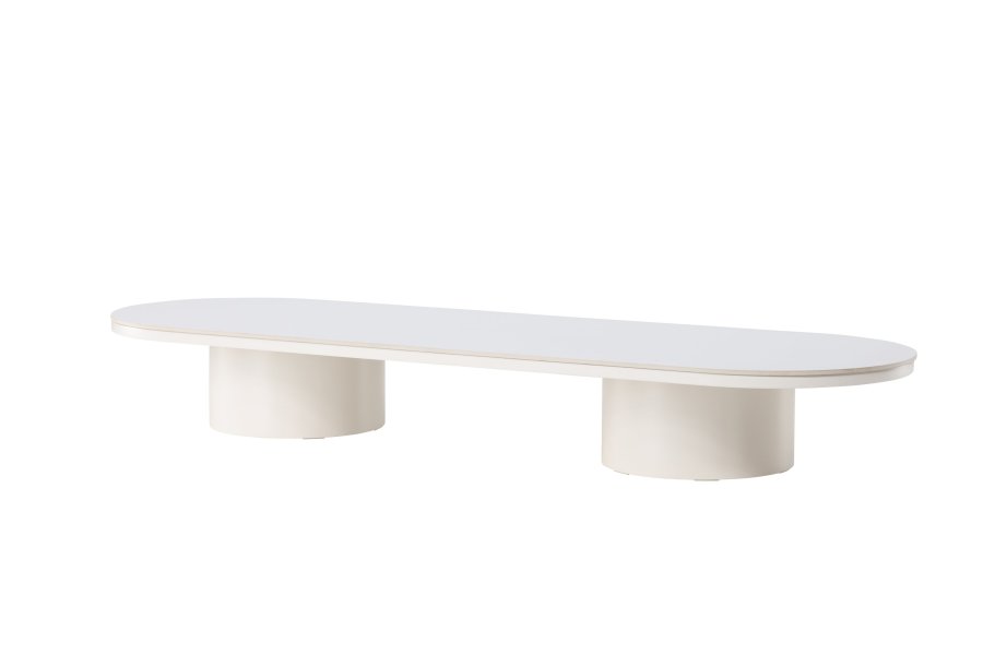 VENTURE DESIGN Narvik sofabord, ovalt - beige sintret stein (190x60)