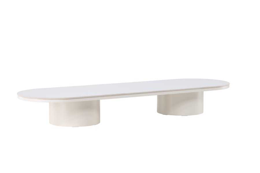VENTURE DESIGN Narvik sofabord, ovalt - beige sintret stein (190x60)
