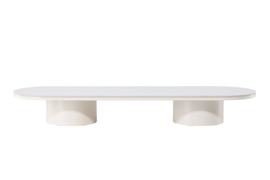 VENTURE DESIGN Narvik sofabord, ovalt - beige sintret stein (190x60)
