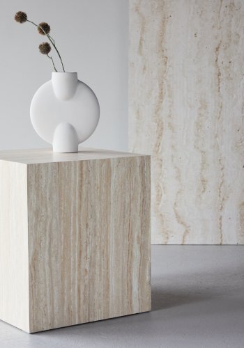 VENTURE HOME York salongbord 45x40x40 cm - Travertin-utseende