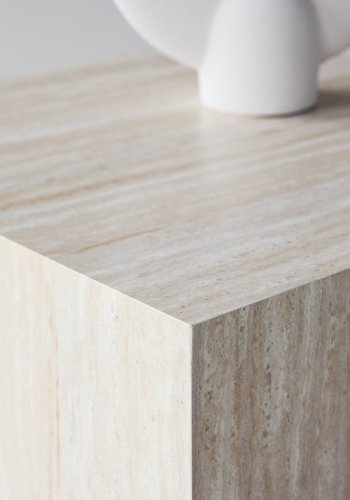 VENTURE HOME York salongbord 45x40x40 cm - Travertin-utseende