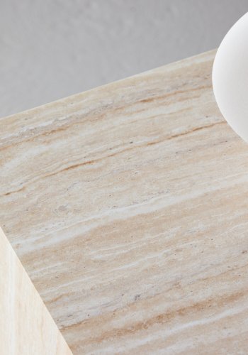 VENTURE HOME York salongbord 45x40x40 cm - Travertin-utseende