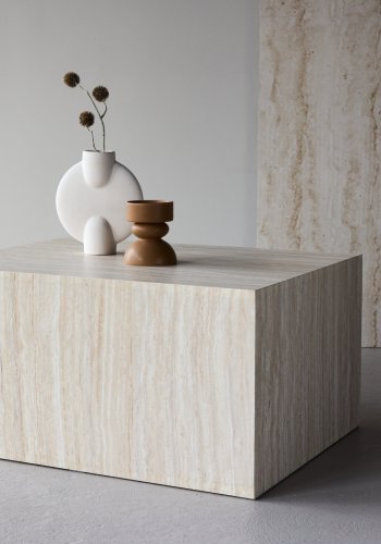 VENTURE HOME York salongbord 40x60x80 cm - Travertin-utseende