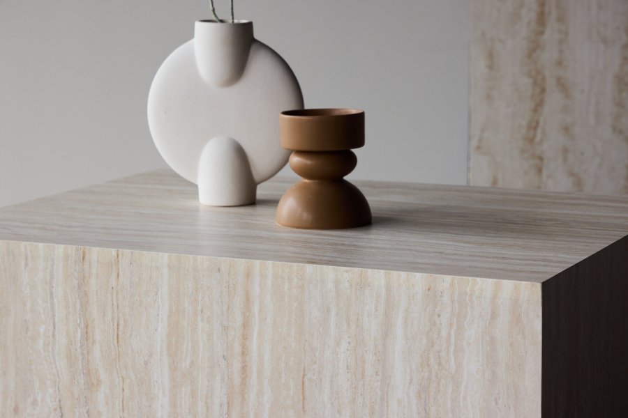 VENTURE HOME York salongbord 40x60x80 cm - Travertin-utseende