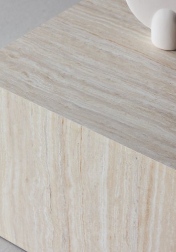 VENTURE HOME York salongbord 40x60x80 cm - Travertin-utseende