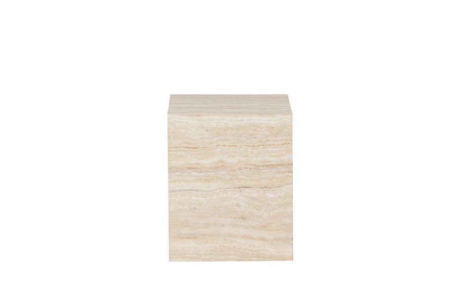 VENTURE DESIGN York sidebord, rektangulrt - beige MDF med travertin-utseende (35x25)