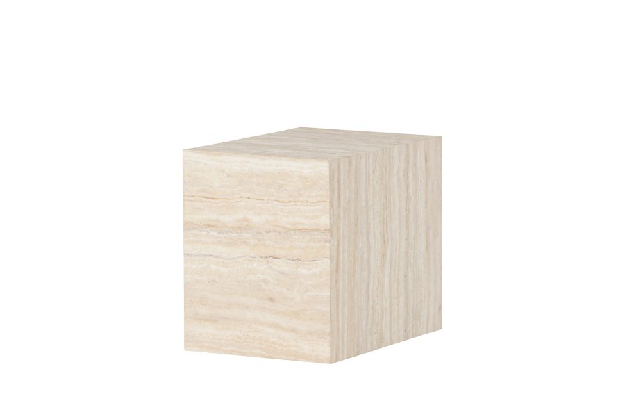 VENTURE DESIGN York sidebord, rektangulrt - beige MDF med travertin-utseende (35x25)