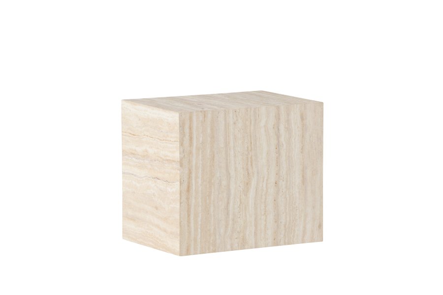 VENTURE DESIGN York sidebord, rektangulrt - beige MDF med travertin-utseende (35x25)