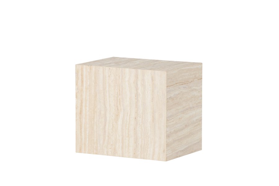 VENTURE DESIGN York sidebord, rektangulrt - beige MDF med travertin-utseende (35x25)