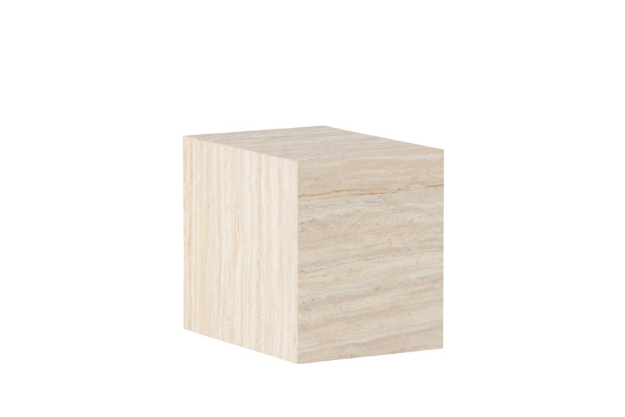 VENTURE DESIGN York sidebord, rektangulrt - beige MDF med travertin-utseende (35x25)