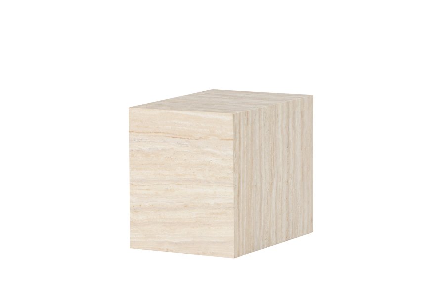 VENTURE DESIGN York sidebord, rektangulrt - beige MDF med travertin-utseende (35x25)