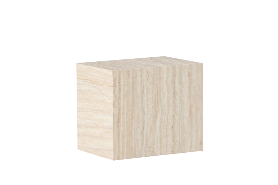 VENTURE DESIGN York sidebord, rektangulrt - beige MDF med travertin-utseende (35x25)