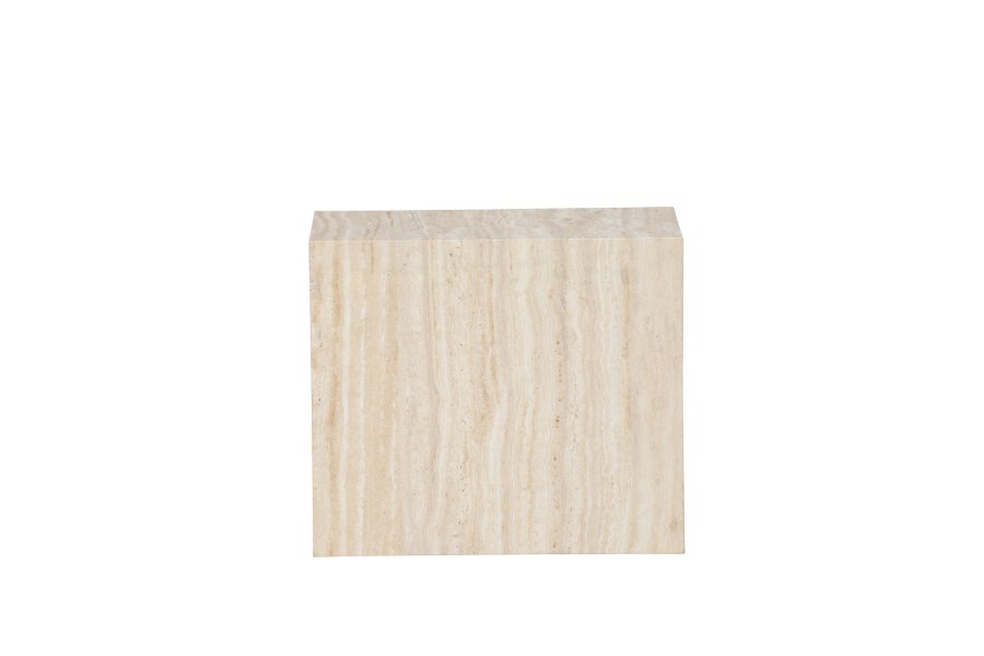 VENTURE DESIGN York sidebord, rektangulrt - beige MDF med travertin-utseende (35x25)