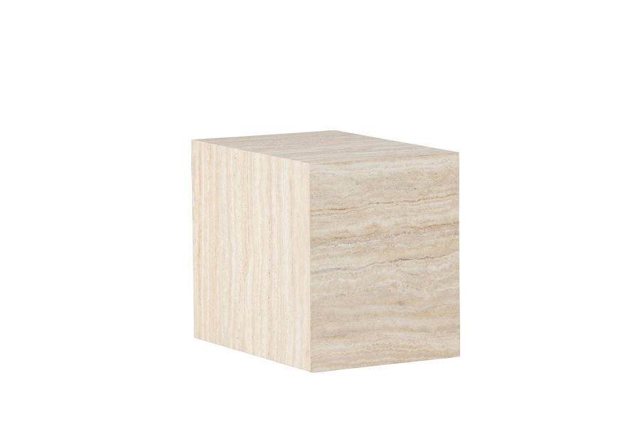 VENTURE DESIGN York sidebord, rektangulrt - beige MDF med travertin-utseende (35x25)