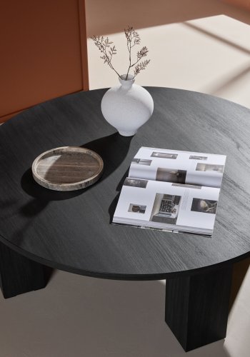 VENTURE DESIGN Juno sofabord, rund - sort MDF (120)