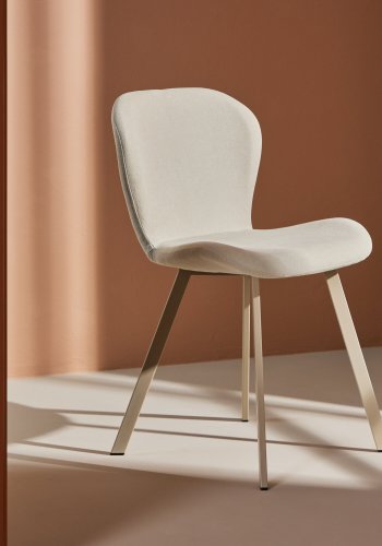 VENTURE DESIGN Lilja spisestuestol - beige polyesterstoff og stl