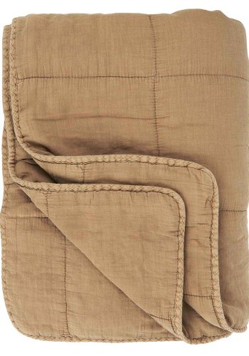 IB LAURSEN quilt - cognac bomull (180x130)