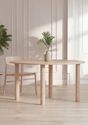 VENTURE HOME Hilo spisebord, oval - natur MDF med 3D-papir (130x110)