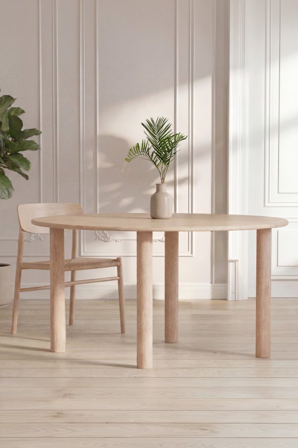 VENTURE HOME Hilo spisebord, oval - natur MDF med 3D-papir (130x110)