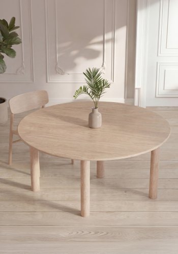 VENTURE HOME Hilo spisebord, oval - natur MDF med 3D-papir (130x110)