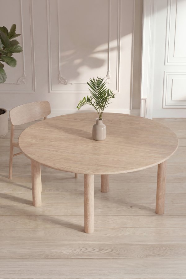VENTURE HOME Hilo spisebord, oval - natur MDF med 3D-papir (130x110)