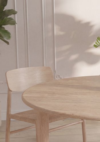VENTURE HOME Hilo spisebord, oval - natur MDF med 3D-papir (130x110)