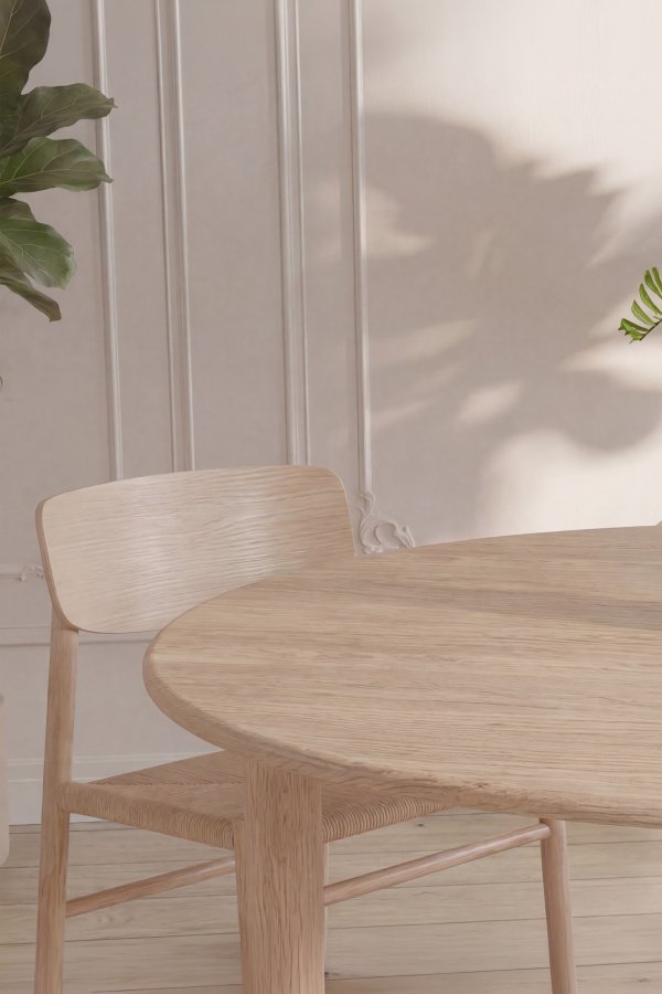 VENTURE HOME Hilo spisebord, oval - natur MDF med 3D-papir (130x110)